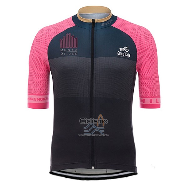 Giro d'Italia Ropa Ciclismo Culotte Corto 2017 Hombre Mangas Cortas Monza Milano Brown